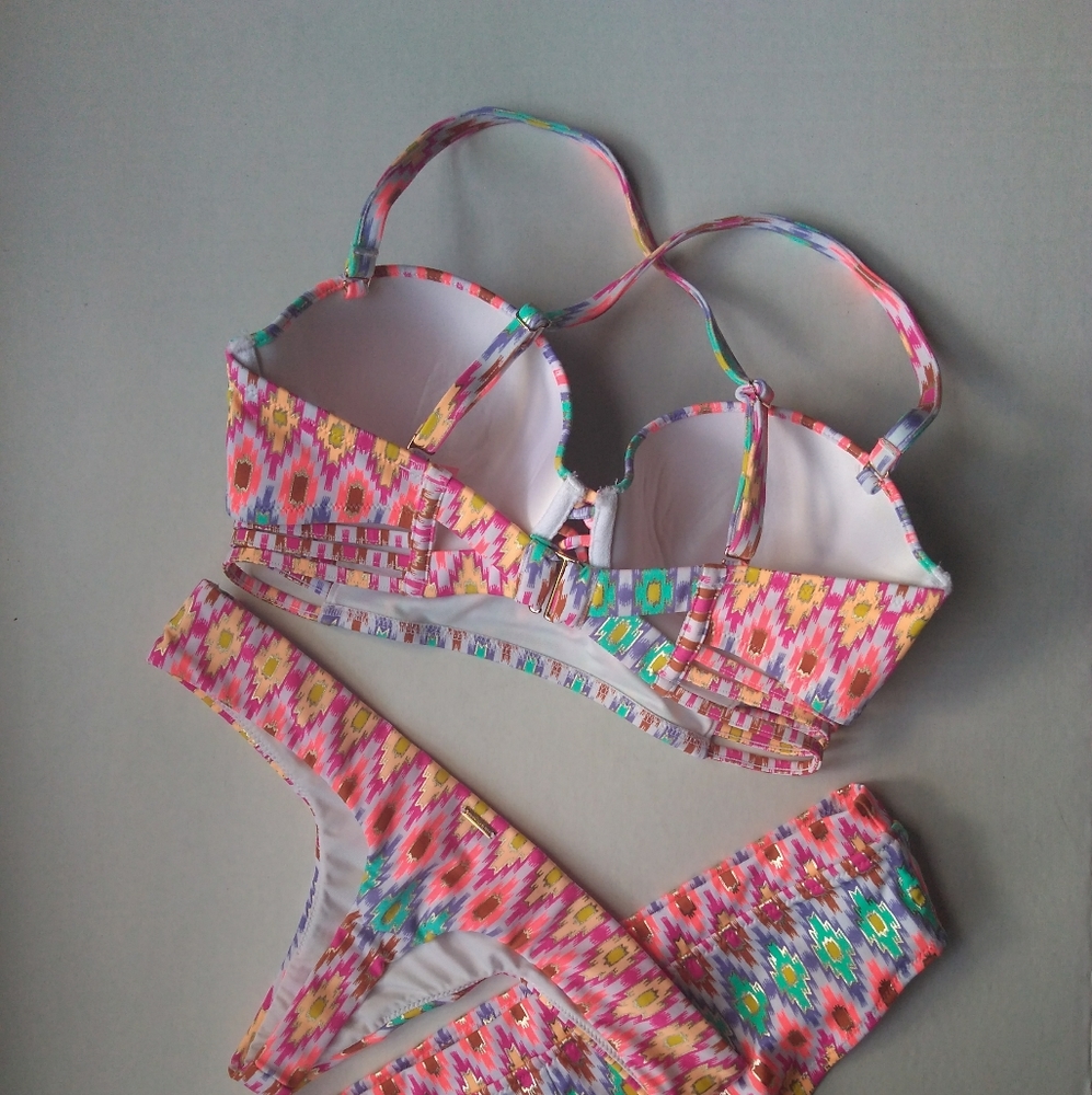 VS Midi Beach Bandeau Cheeky Thong Bikini~Ikat - Picture 8 of 13